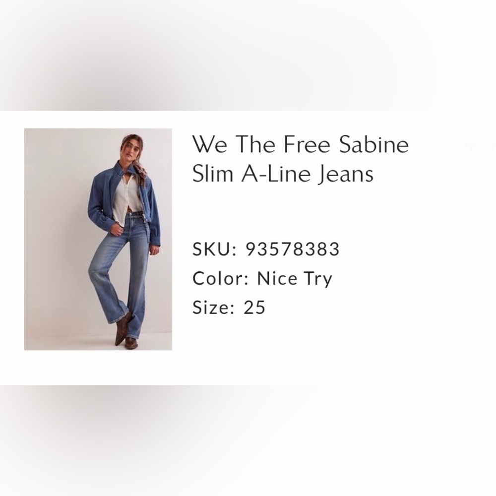We The Free Sabine A line Jeans size 25